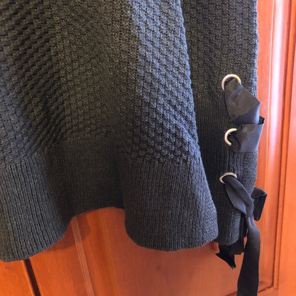 Kaari Blue Charcoal Gray Ribbon Tie Sweater Size 0X NWT - Picture 5 of 8